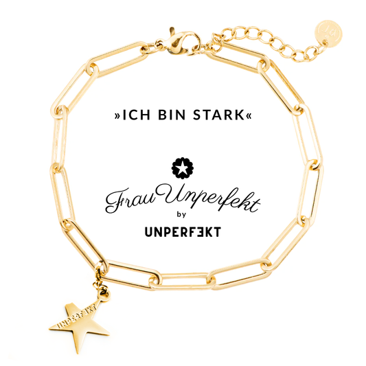 »Ich bin stark« Wunscharmband in Gold inkl. abgebrochenem Stern