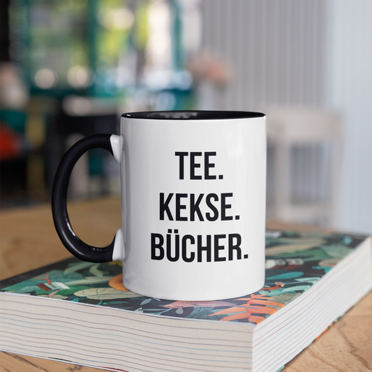 Tasse »Tee. Kekse. Bücher.«