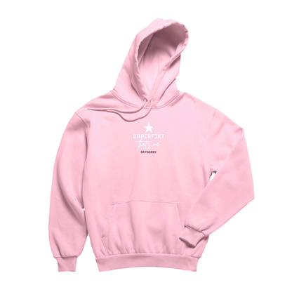 Organic unisex Hoodie in vielen Farben »Unperfekt that’s me« dezent bestickt