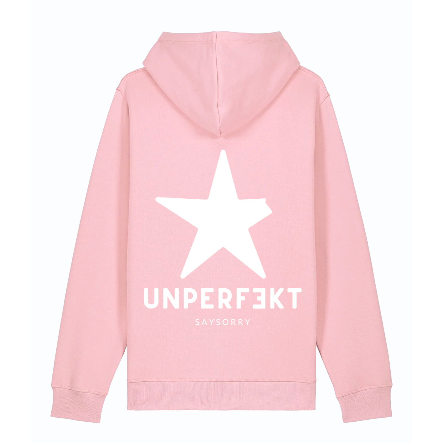 Organic unisex Hoodie »Unperfekt« Stern vorne bestickt, hinten bedruckt