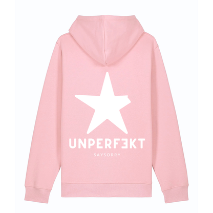 Organic unisex Hoodie »Unperfekt« Stern vorne bestickt, hinten bedruckt