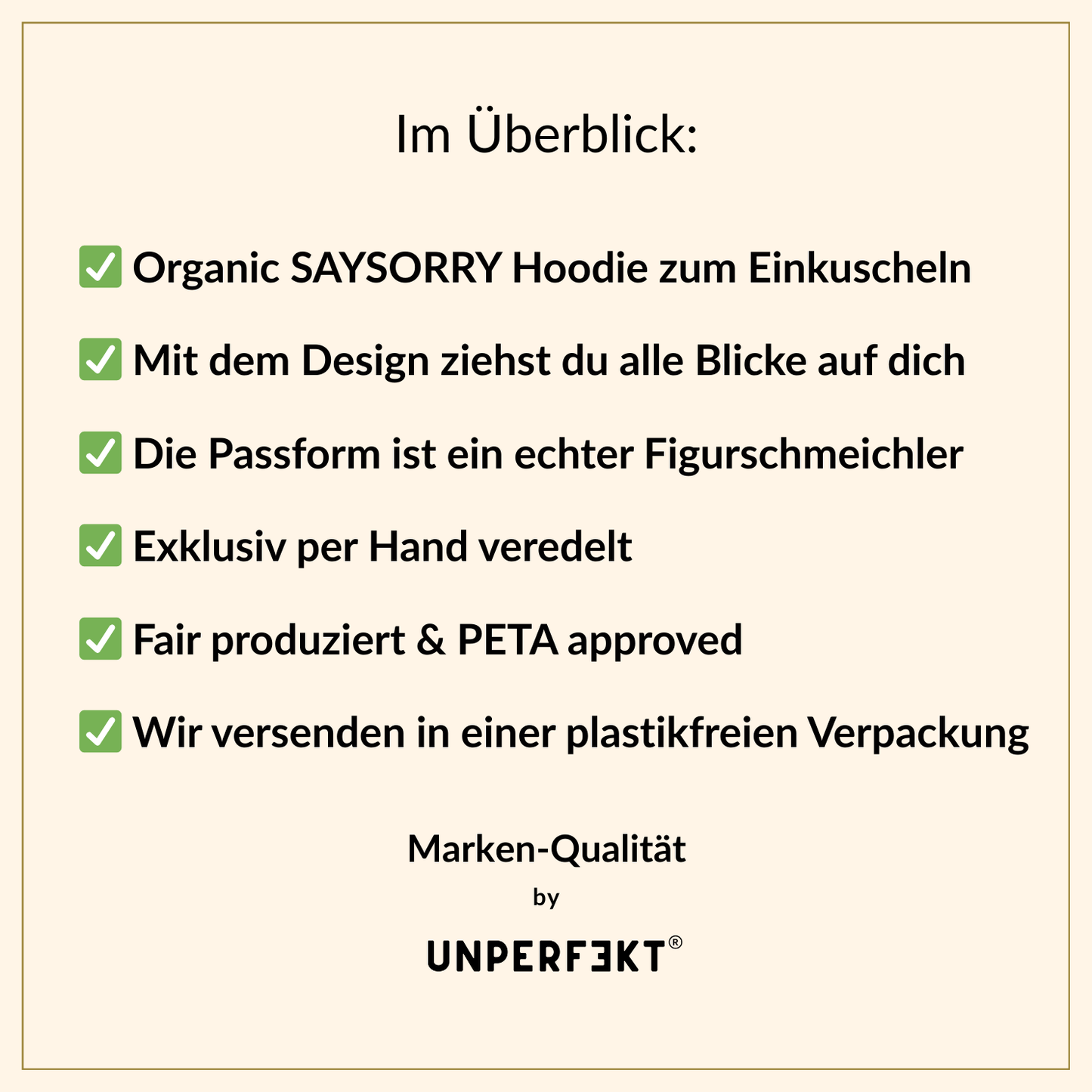 Organic Unisex Hoodie in vielen Farben »Minimalstisch Unperfekt«
