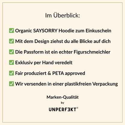Organic Unisex Hoodie in vielen Farben »Minimalstisch Unperfekt«