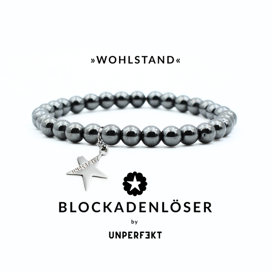»Wohlstand« Blockadenlöser aus echtem Hämatit inkl. abgebrochener Stern