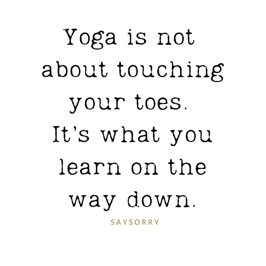 Organic unisex Hoodie in vielen Farben »Yoga is not about touching your toes.« vorne bestickt & hinten bedruckt