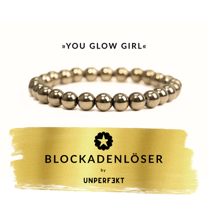»You Glow Girl« Blockadenlöser aus goldglänzendem Hämatit