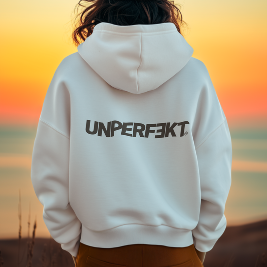 Organic unisex Hoodie in vielen Farben »Unperfekt 2.0« vorne bestickt, hinten bedruckt