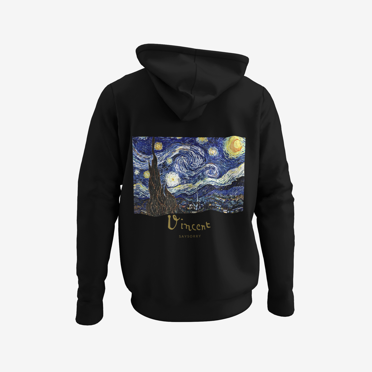 Organic unisex Hoodie »Starry Night by Vincent van Gogh« bestickt