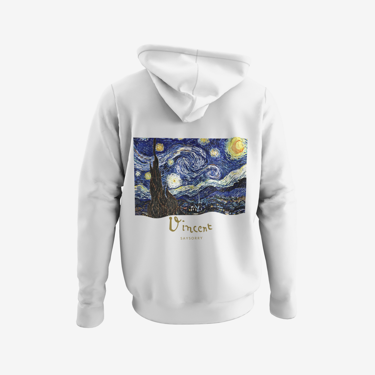 Organic unisex Hoodie »Starry Night by Vincent van Gogh« bestickt