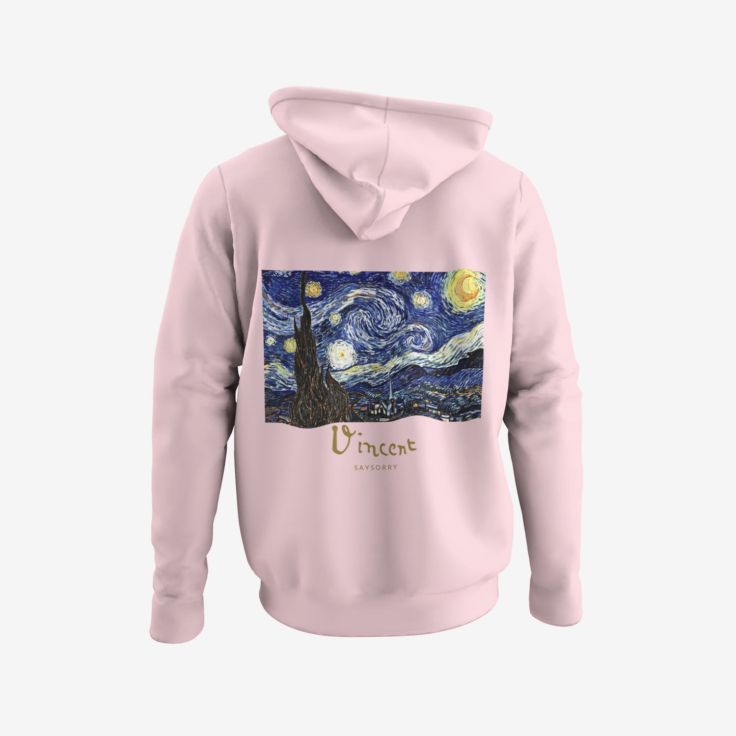 Organic unisex Hoodie »Starry Night by Vincent van Gogh« bestickt