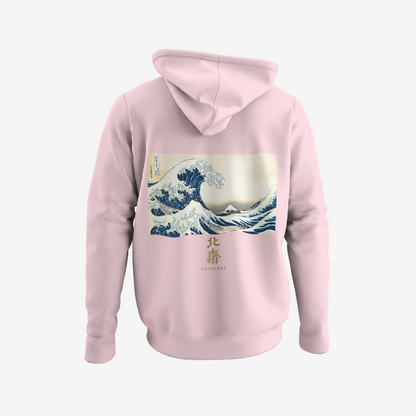 Organic unisex Hoodie »Die große Welle vor Kanagawa by Hokusai« bestickt