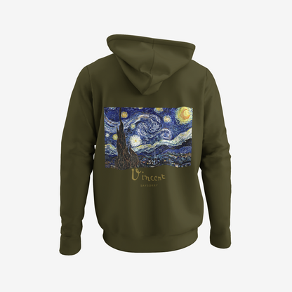 Organic unisex Hoodie »Starry Night by Vincent van Gogh« bestickt