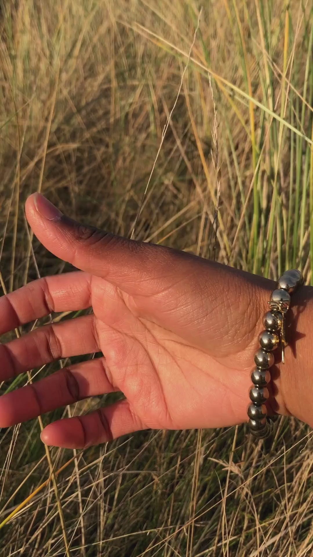 »Mein Neuanfang« Blockadenlöser aus goldglänzendem Hämatit und Stern