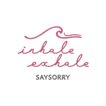 Organic & recycelter Damen Hoodie »Inhale Exhale« hochwertig bestickt Shirt SAYSORRY 