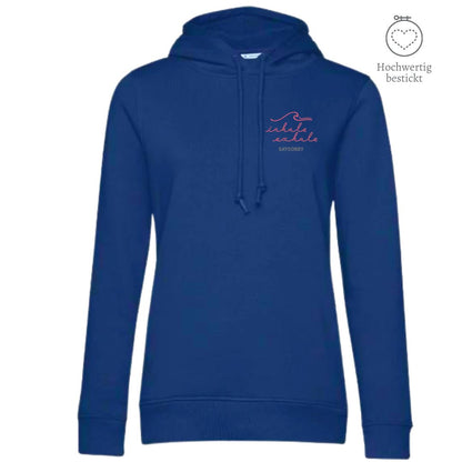 Organic & recycelter Damen Hoodie »Inhale Exhale« hochwertig bestickt Shirt SAYSORRY Royal Blue XS 